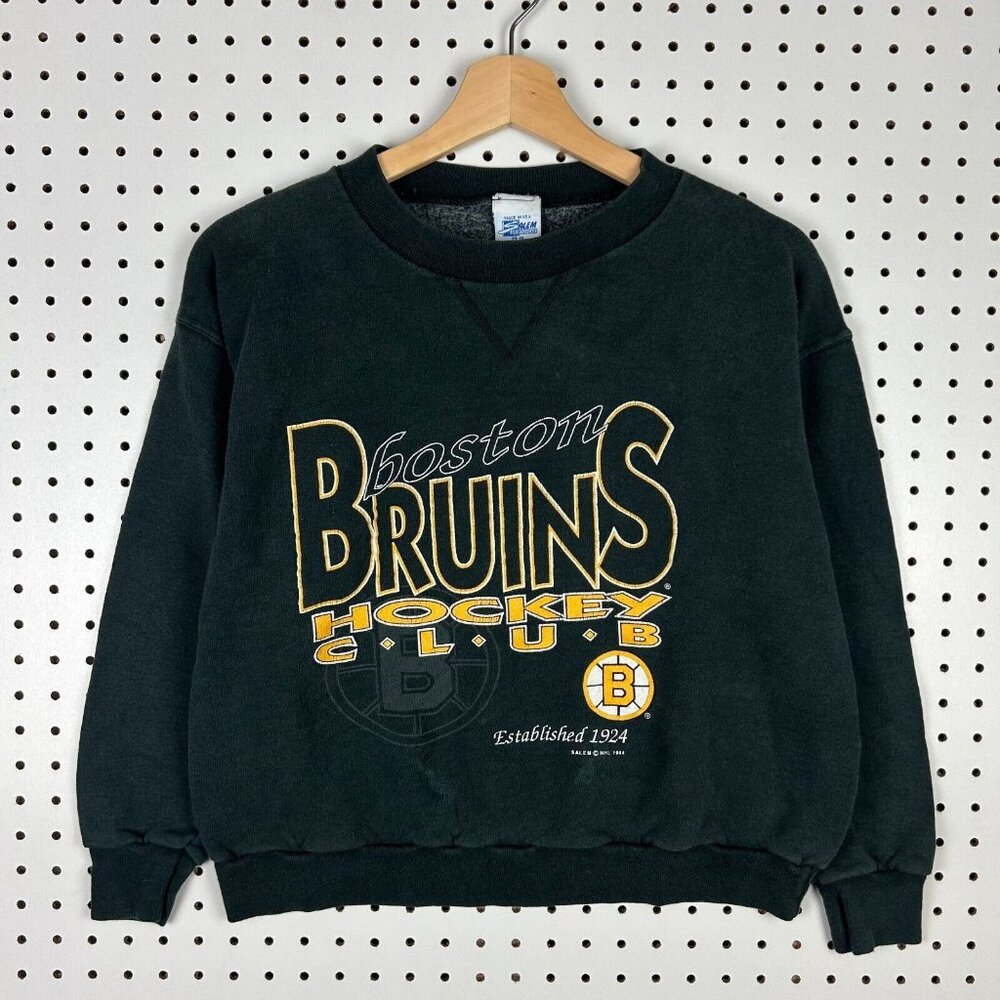 Boston Bruins Hockey Club Crewneck Sweatshirt Youth 14/16 USA Vtg 90s‎ Salem